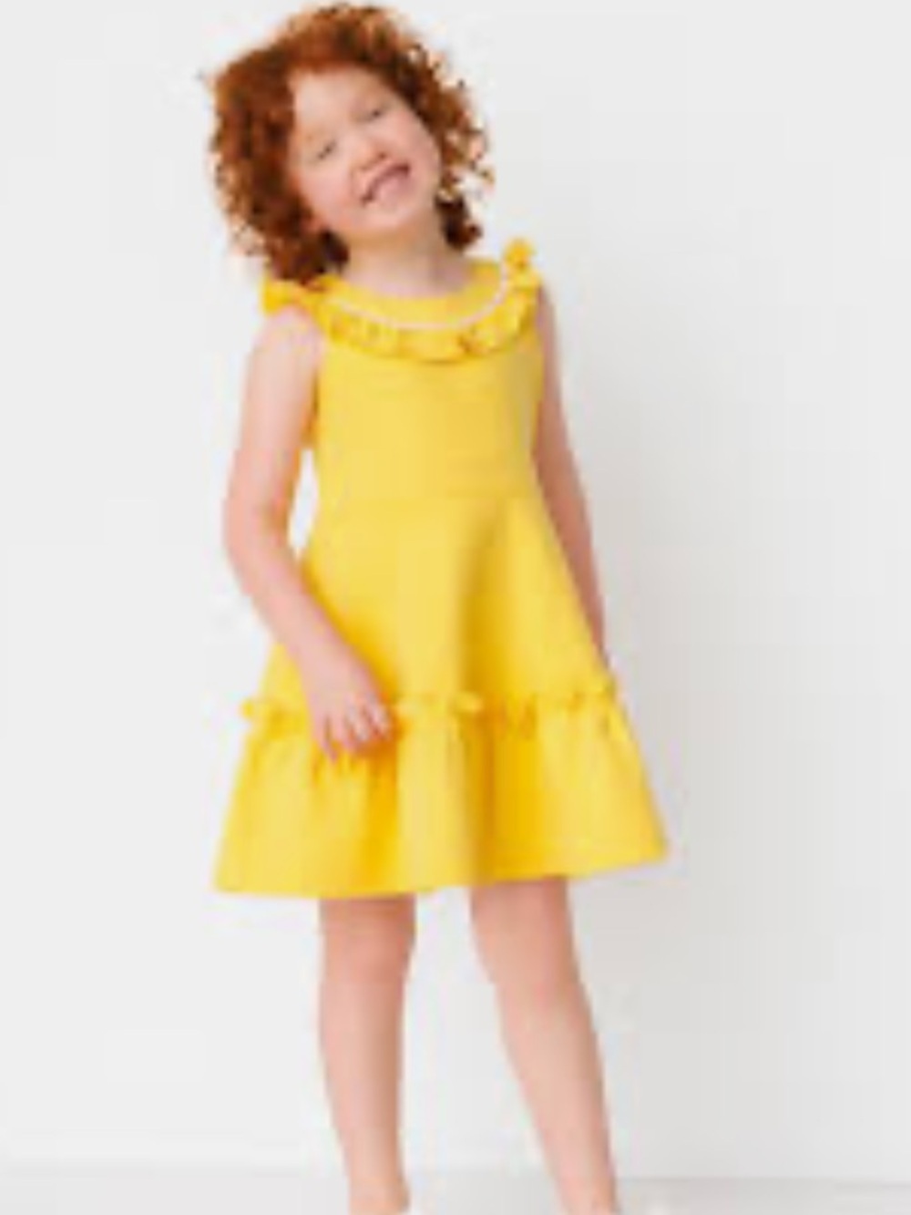 Janie and Jack Yellow Ruffle-Trim SunShine Circle Casual Dress. Size 4